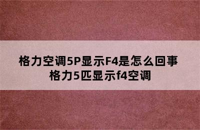 格力空调5P显示F4是怎么回事 格力5匹显示f4空调